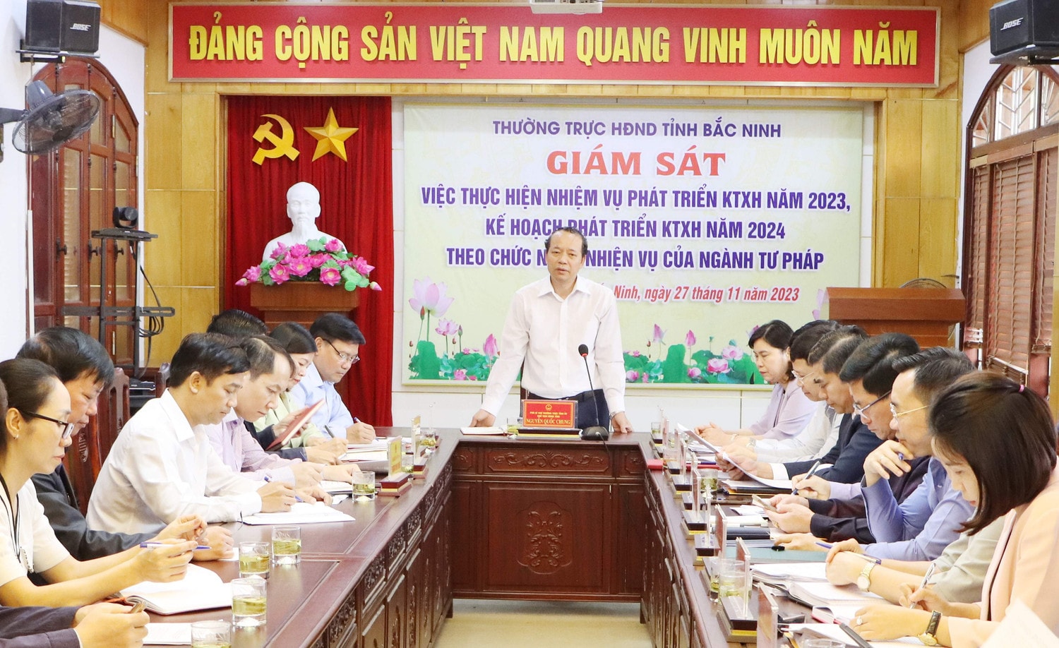 Thường trực Hội đồng Nhân dân tỉnh Bắc Ninh giám sát tại Sở Tư pháp -0