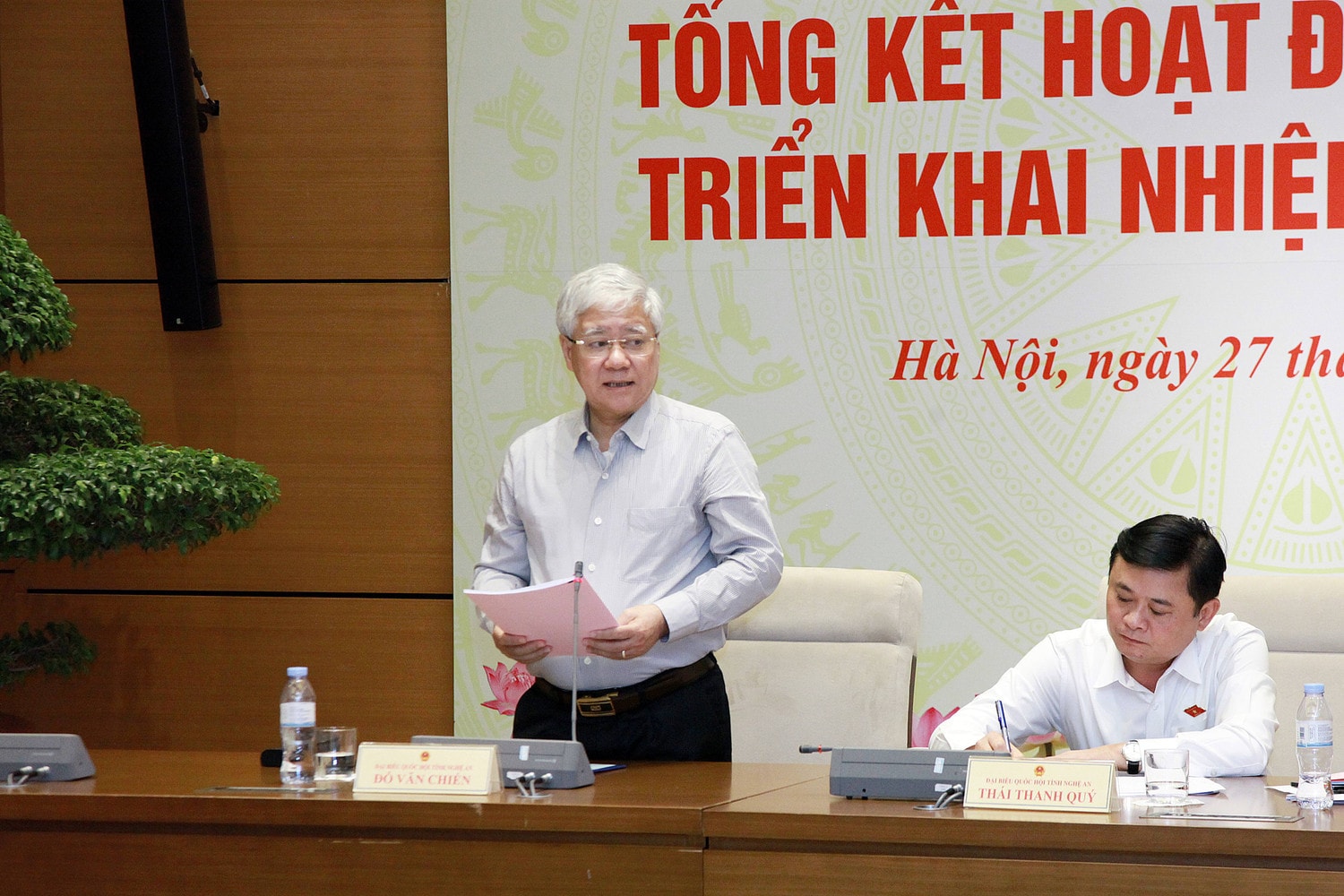 Bí thư Trung ương Đảng, Chủ tịch Ủy ban MTTQ Việt Nam Đỗ Văn Chiến phát biểu. Ảnh: Khắc Ngọc Đoàn ĐBQH tỉnh Nghệ An triển khai chương trình hoạt động năm 2024 -0