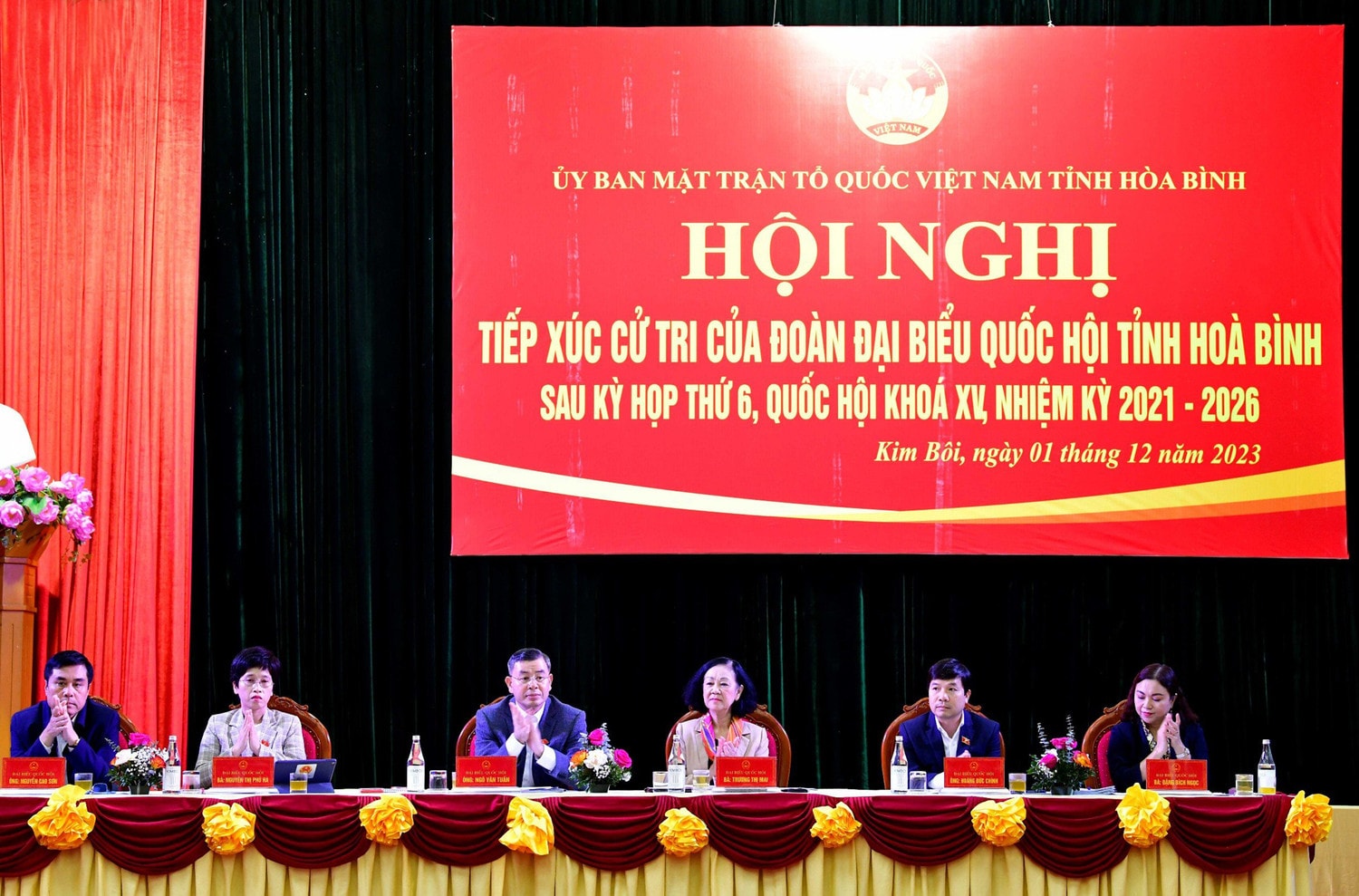 Thường trực Ban Bí thư Trương Thị Mai tiếp xúc cử tri tại huyện Kim Bôi, Hòa Bình -0