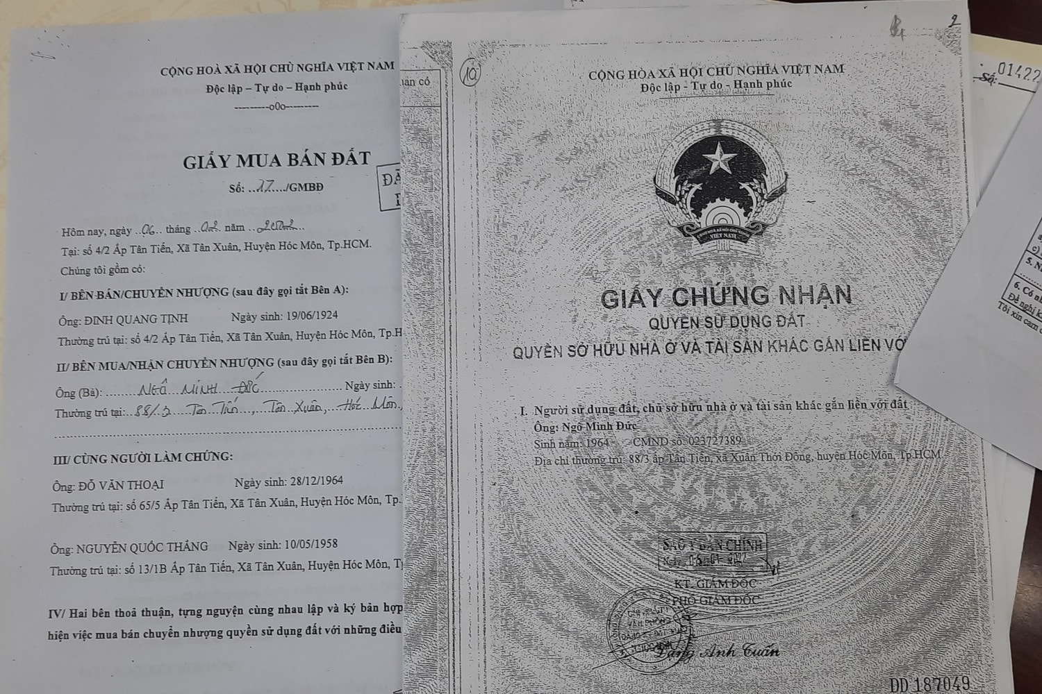 TP. Hồ Chí Minh: Nhiều người mua đất tại huyện Hóc Môn nhưng sổ đỏ được cấp cho người khác -0