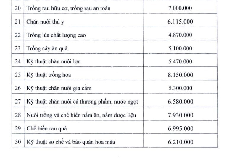 Hà Nội có quy định giá dịch vụ đào tạo nghề mới đối với 30 nghề -0