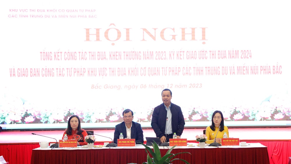 Khu vực thi đua khối cơ quan tư pháp các tỉnh trung du và miền núi phía Bắc ký kết giao ước thi đua -0