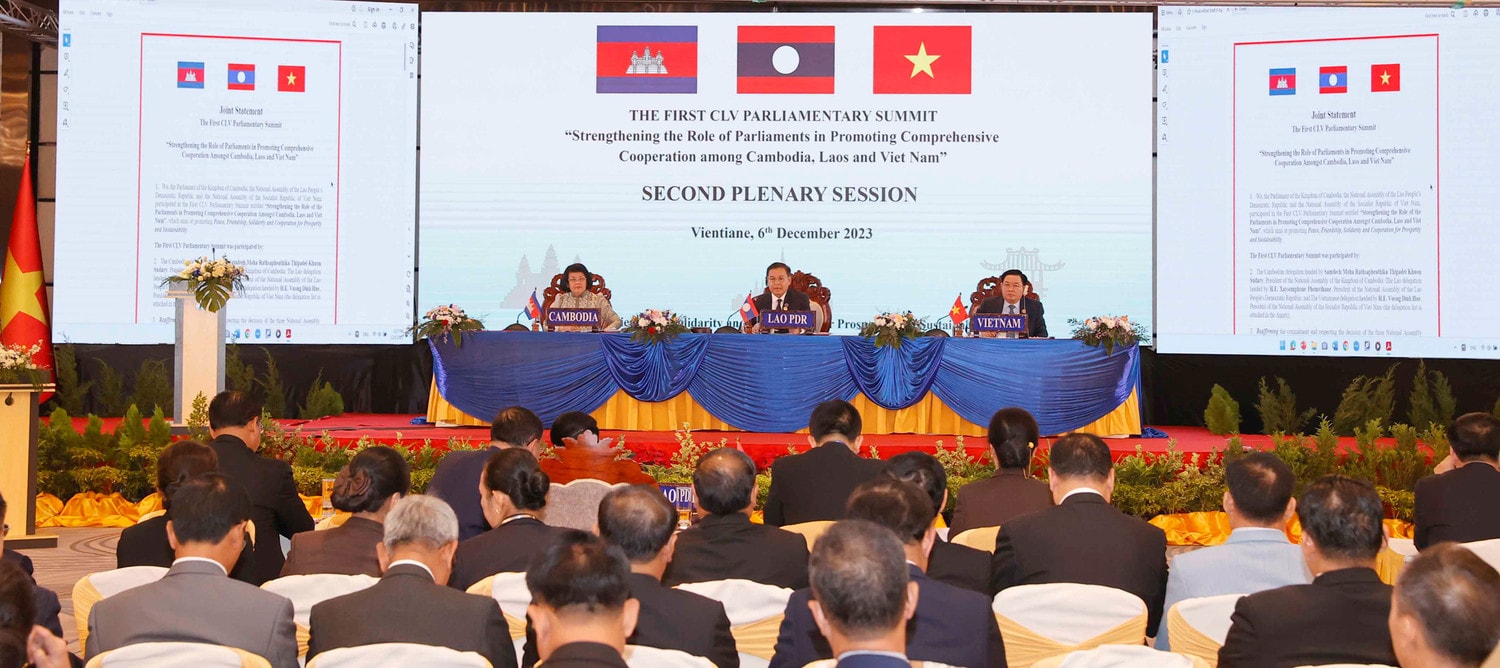 Hội nghị cấp cao Quốc hội ba nước Campuchia - Lào - Việt Nam thông qua Tuyên bố chung -0