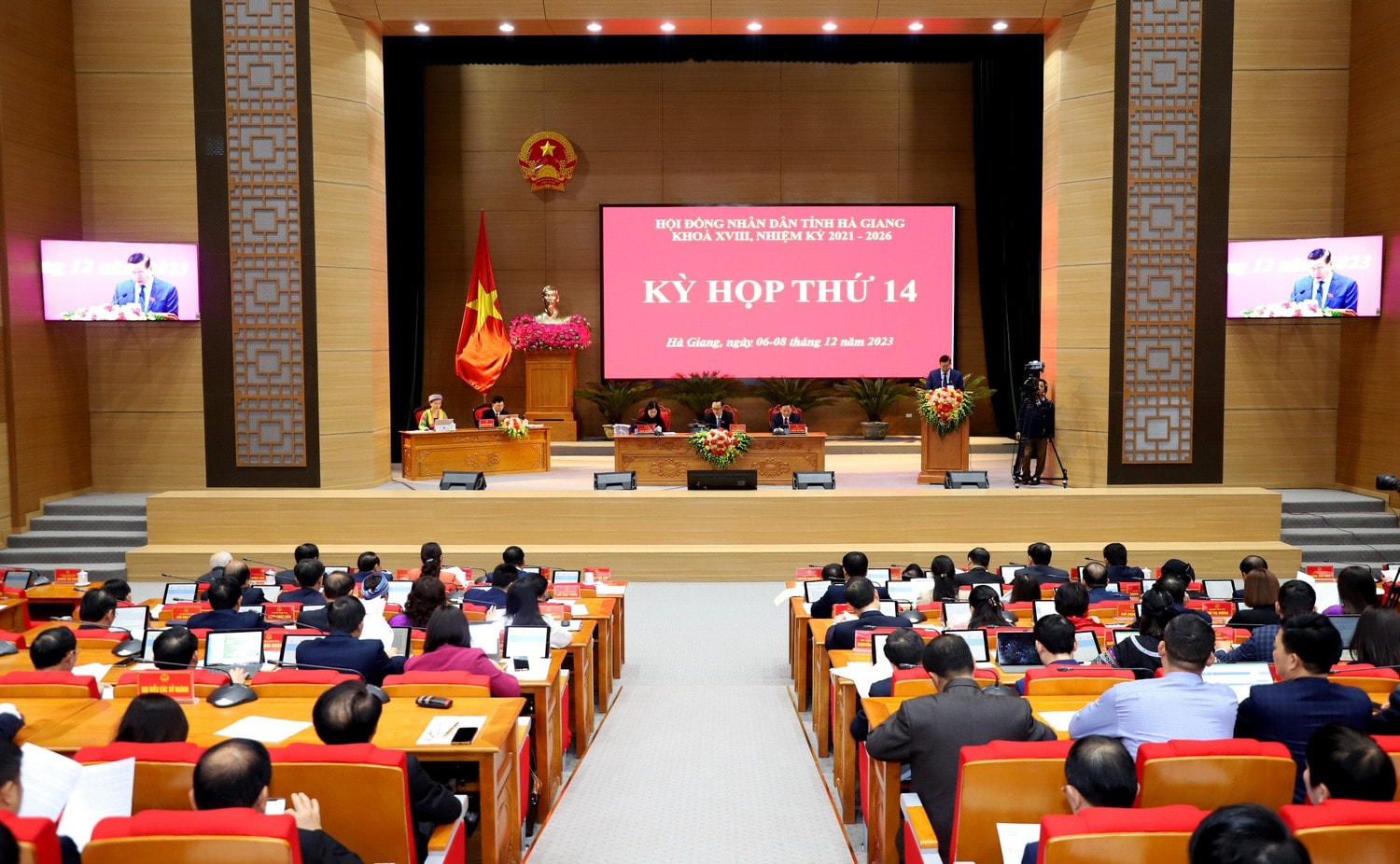 Toàn cảnh phiên khai mạc Kỳ họp thứ 14, HĐND tỉnh Hà Giang khóa XVIII. Ảnh:Trọng Hiếu