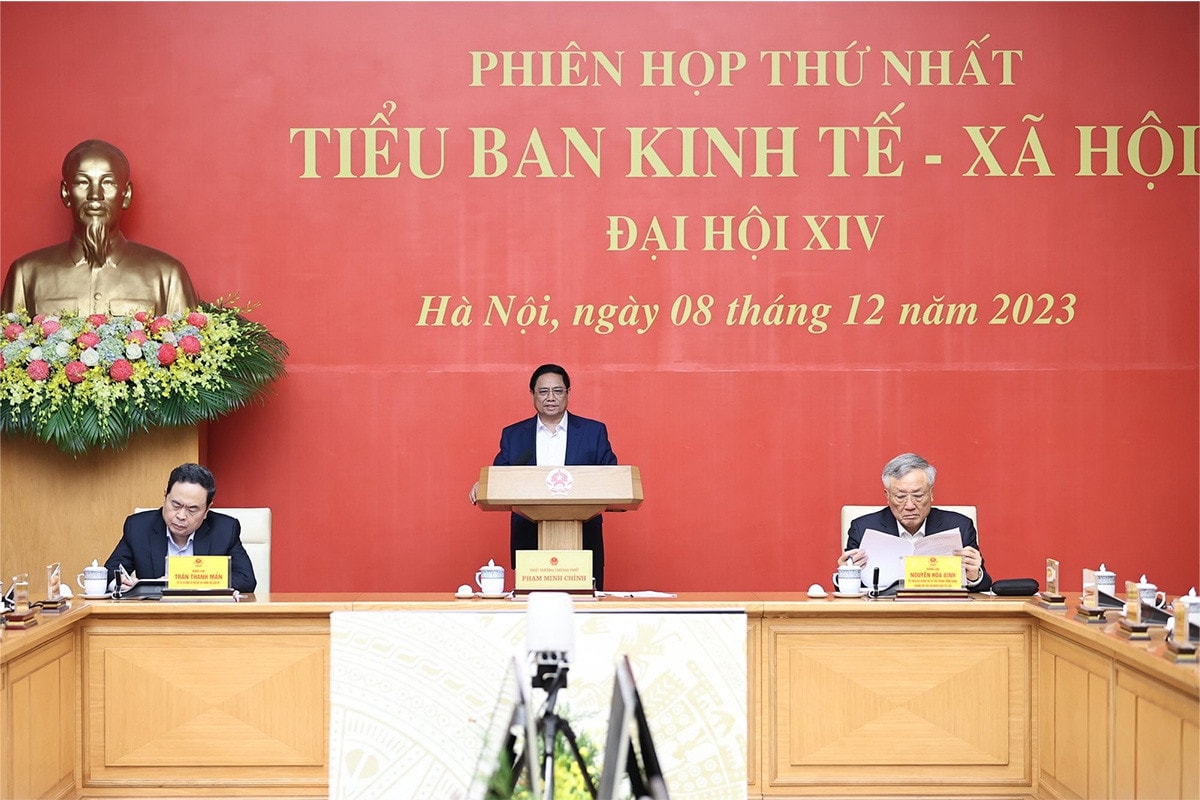 Thủ tướng Phạm Minh Chính chủ trì phiên họp Tiểu ban Kinh tế - Xã hội Đại hội XIV -1