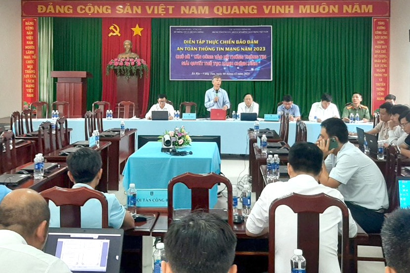 Buổi diễn tập thực chiến bảo đảm an toàn thông tin mạng tỉnh Bà Rịa - Vũng Tàu năm 2023