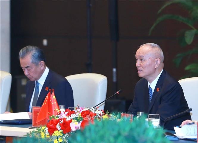 Thường trực Ban Bí thư Trương Thị Mai hội đàm với Bí thư Ban Bí thư Trung ương Đảng Cộng sản Trung Quốc Thái Kỳ -0