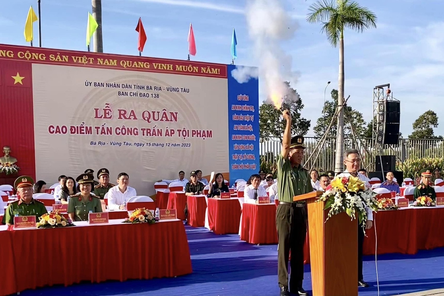 Công an tỉnh Bà Rịa - Vũng Tàu tổ chức ra quân cao điểm tấn công trấn áp tội phạm trước, trong và sau Tết Nguyên đán Giáp Thìn