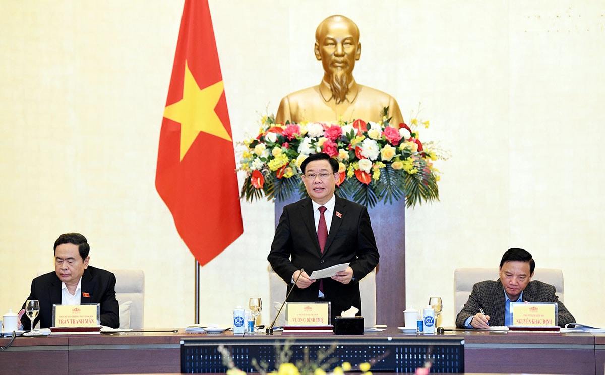 Chủ tịch Quốc hội Vương Đình Huệ chủ trì cuộc làm việc về dự án Luật Đất đai (sửa đổi) -2