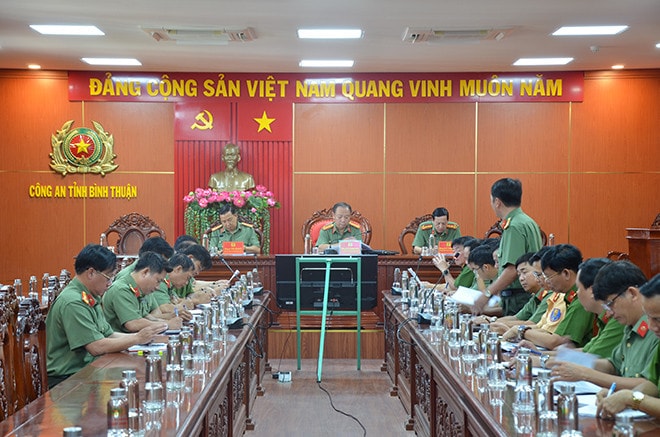 Công an tỉnh Bình Thuận họp triển khai phương án đảm bảo ANTT cho Lễ Bế mạc Năm Du lịch Quốc gia 2023 “Bình Thuận - Hội tụ xanh”