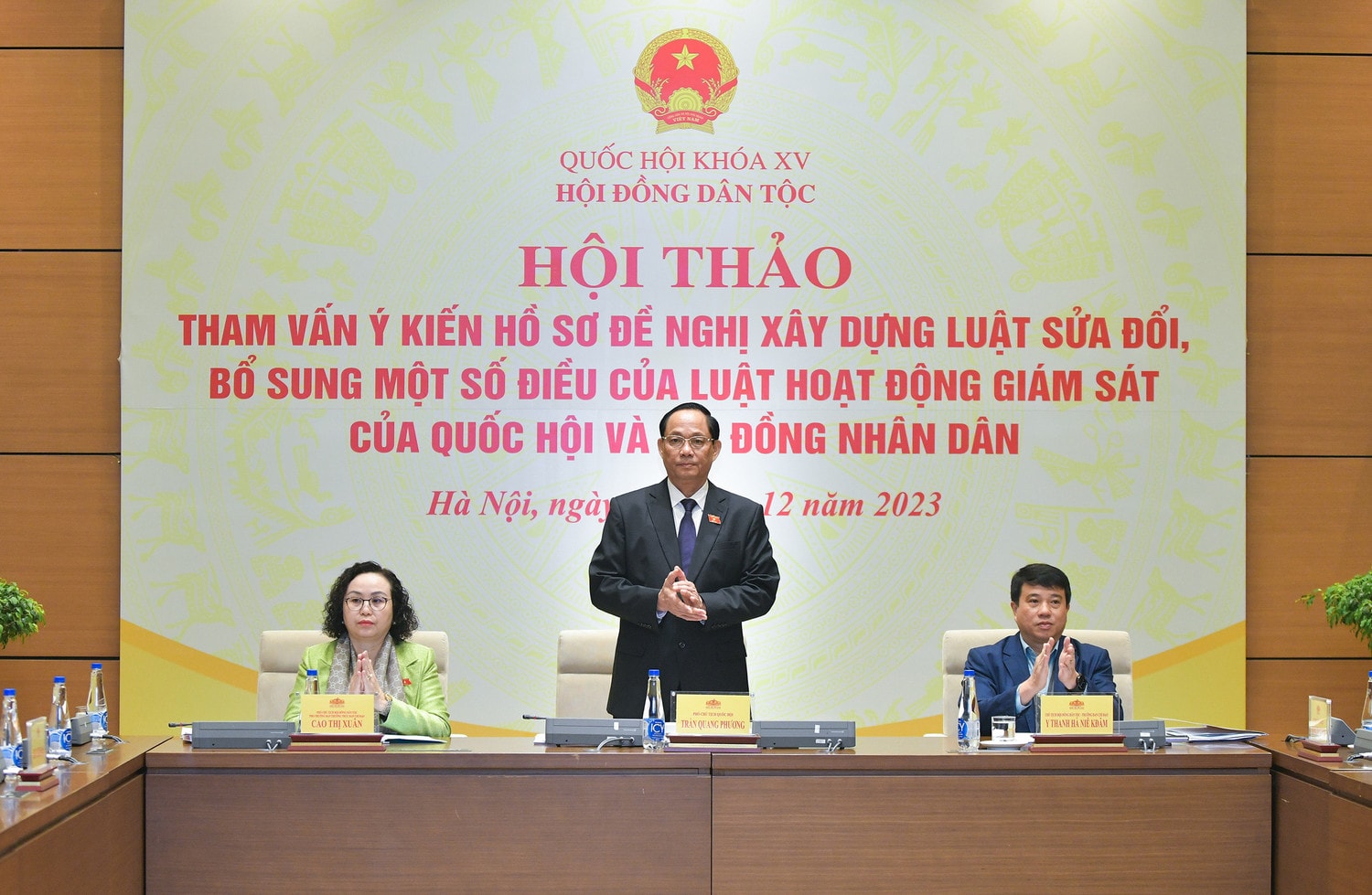 Phó Chủ tịch Quốc hội, Thượng tướng Trần Quang Phương tới dự và phát biểu chỉ đạo - Ảnh H.Ngọc