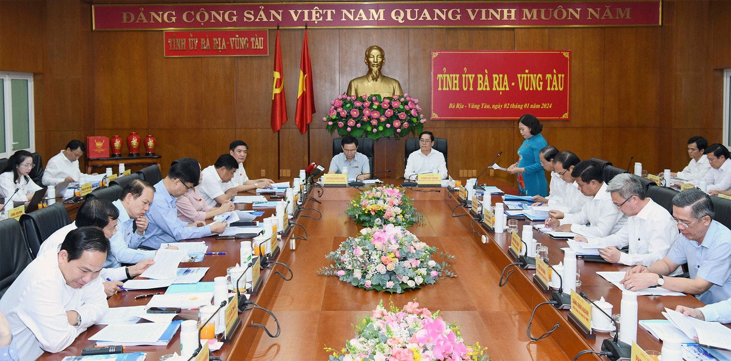 Chủ tịch Quốc hội Vương Đình Huệ làm việc với Ban Thường vụ và lãnh đạo chủ chốt tỉnh Bà Rịa - Vũng Tàu -0