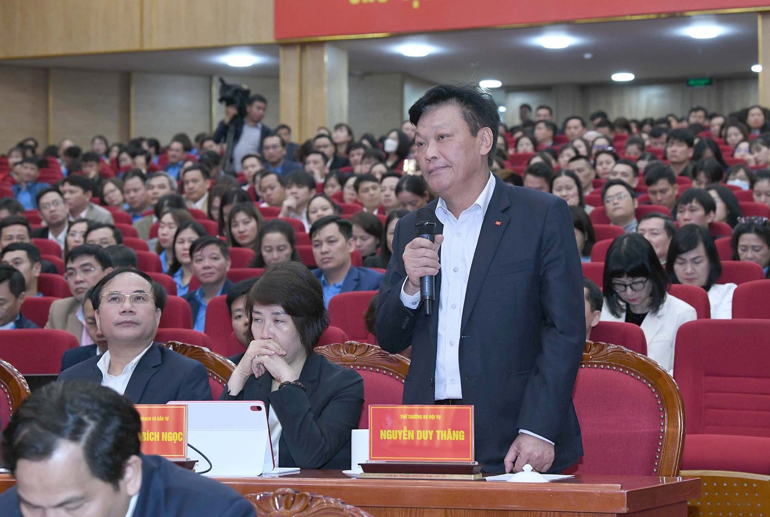 Thứ trưởng Bộ Nội vụ Nguyễn Duy Thăng phát biểu. Ảnh: Lâm Hiển Thứ trưởng Bộ Nội vụ Nguyễn Duy Thăng phát biểu. Ảnh: Lâm Hiển