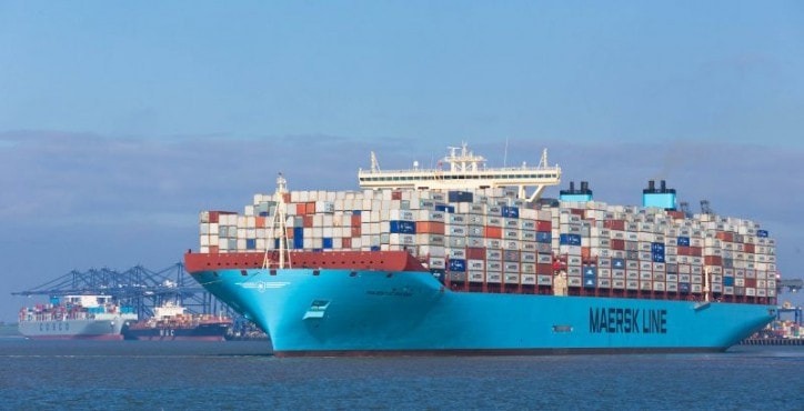 Hãng vận tải container Maersk Line của Đan Mạch. Ảnh: Getty Images 