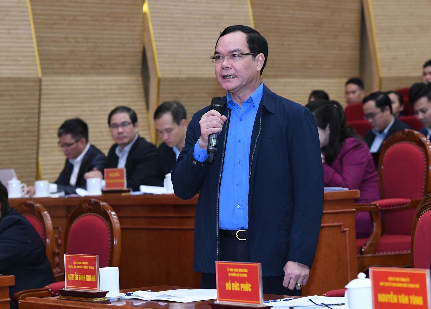 Chủ tịch Tổng Liên Đoàn Lao động Việt Nam Nguyễn Đình Khang phát biểu. Ảnh: Lâm Hiển Chủ tịch Tổng Liên Đoàn Lao động Việt Nam Nguyễn Đình Khang phát biểu. Ảnh: Lâm Hiển