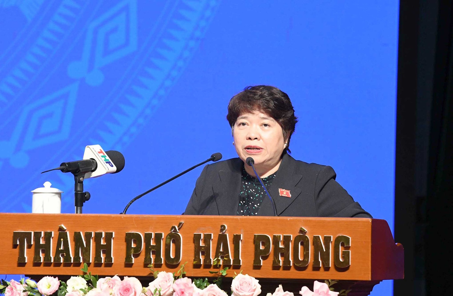 Chủ nhiệm Ủy ban Xã hội Nguyễn Thuý Anh phát biểu. Ảnh: Lâm Hiển Một số hình ảnh Chủ tịch Quốc hội Vương Đình Huệ tiếp xúc cử tri là công nhân, viên chức, người lao động TP. Hải Phòng -1