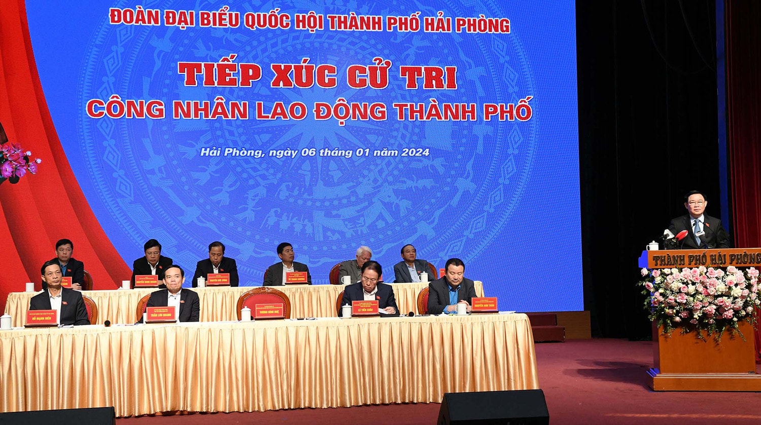 Chủ tịch Quốc hội Vương Đình Huệ phát biểu. Ảnh: Lâm Hiển Chủ tịch Quốc hội Vương Đình Huệ phát biểu. Ảnh: Lâm Hiển