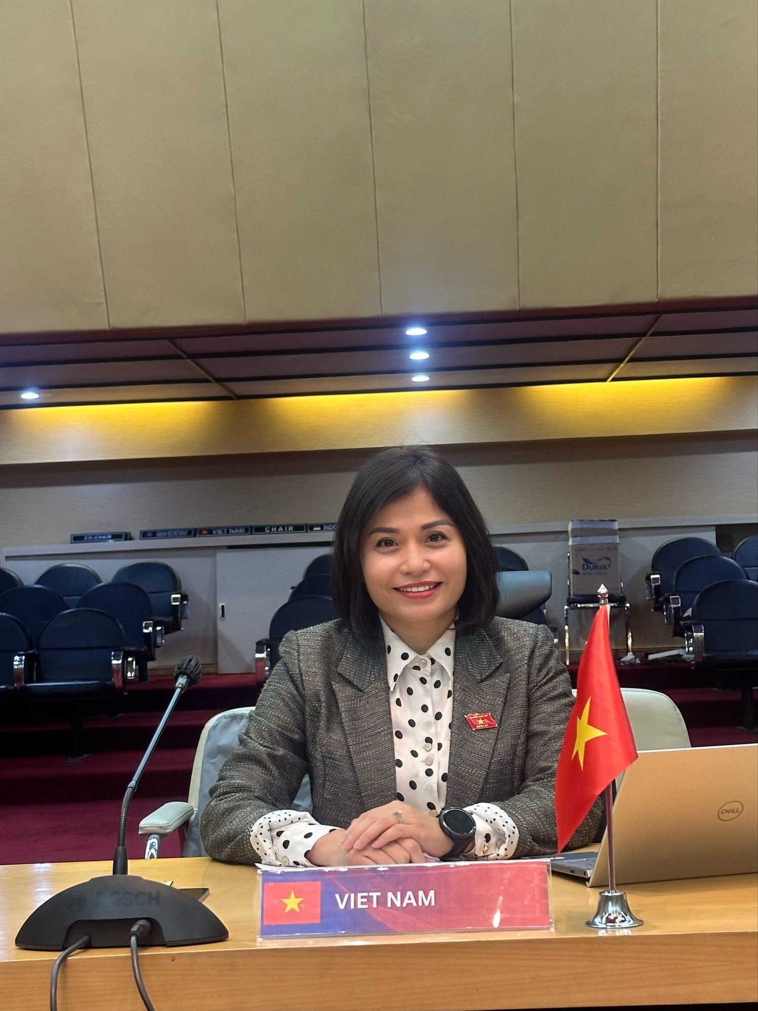Ủy viên thường trực Ủy ban Đối ngoại Thái Quỳnh Mai Dung tham dự cuộc họp