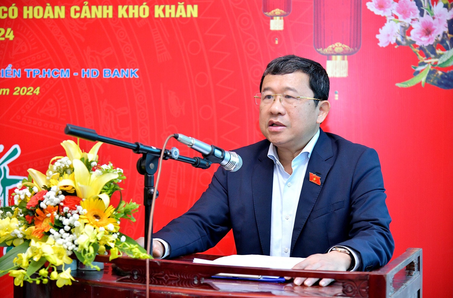 Chủ nhiệm Ủy ban Đối ngoại Vũ Hải Hà phát biểu tại buổi thăm, tặng quà Tết 