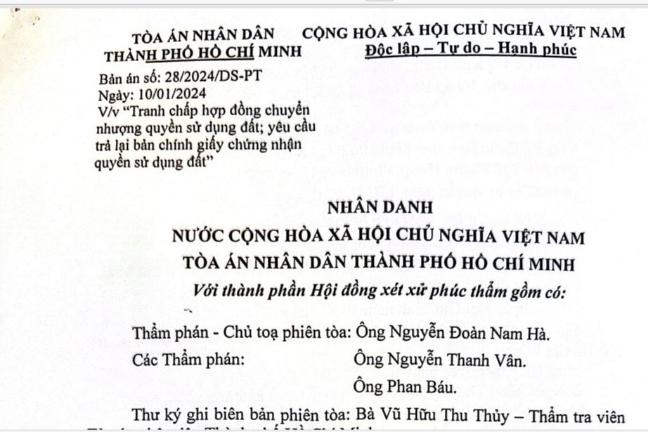 Vụ Bán nhà đất xong vẫn đi kiện đòi lại, tòa tuyên bên mua thắng kiện: Tòa phúc thẩm tuyên hợp đồng chuyển nhượng có hiệu lực pháp lý -0