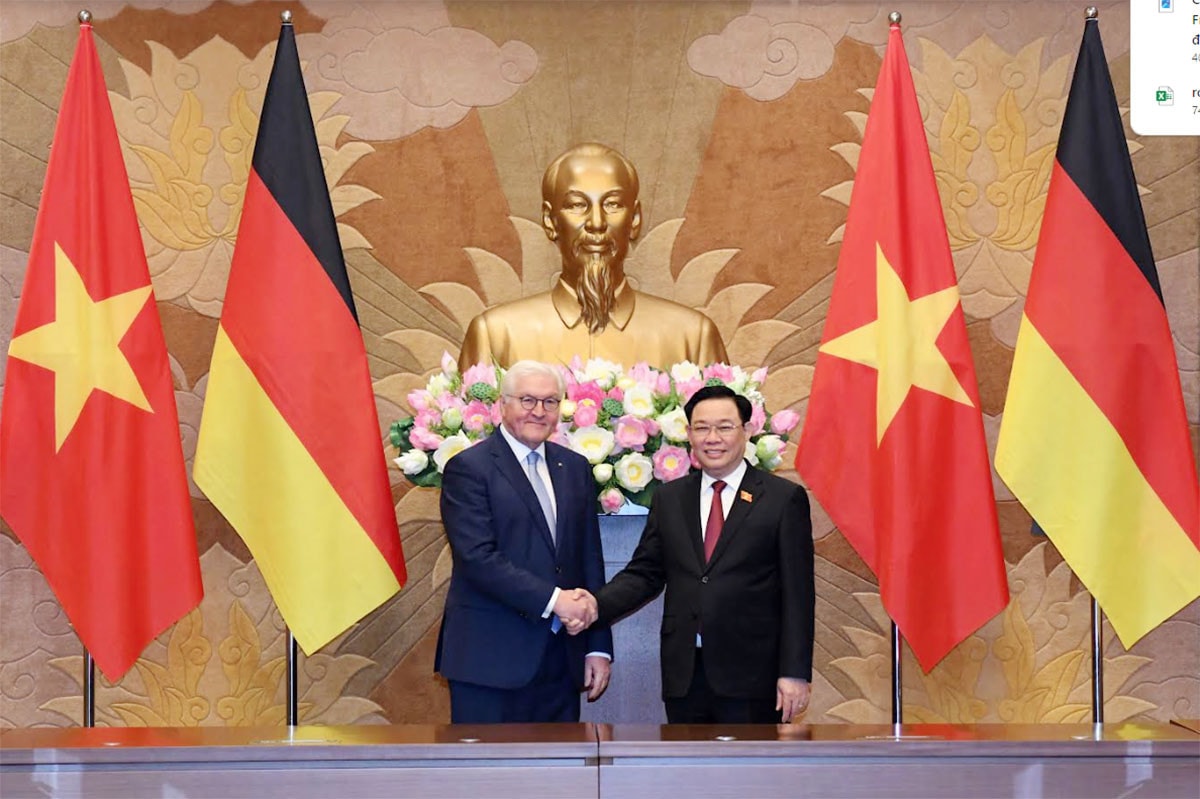 Chủ tịch Quốc hội Vương Đình Huệ hội kiến Tổng thống Đức Frank-Walter Steinmeier -0