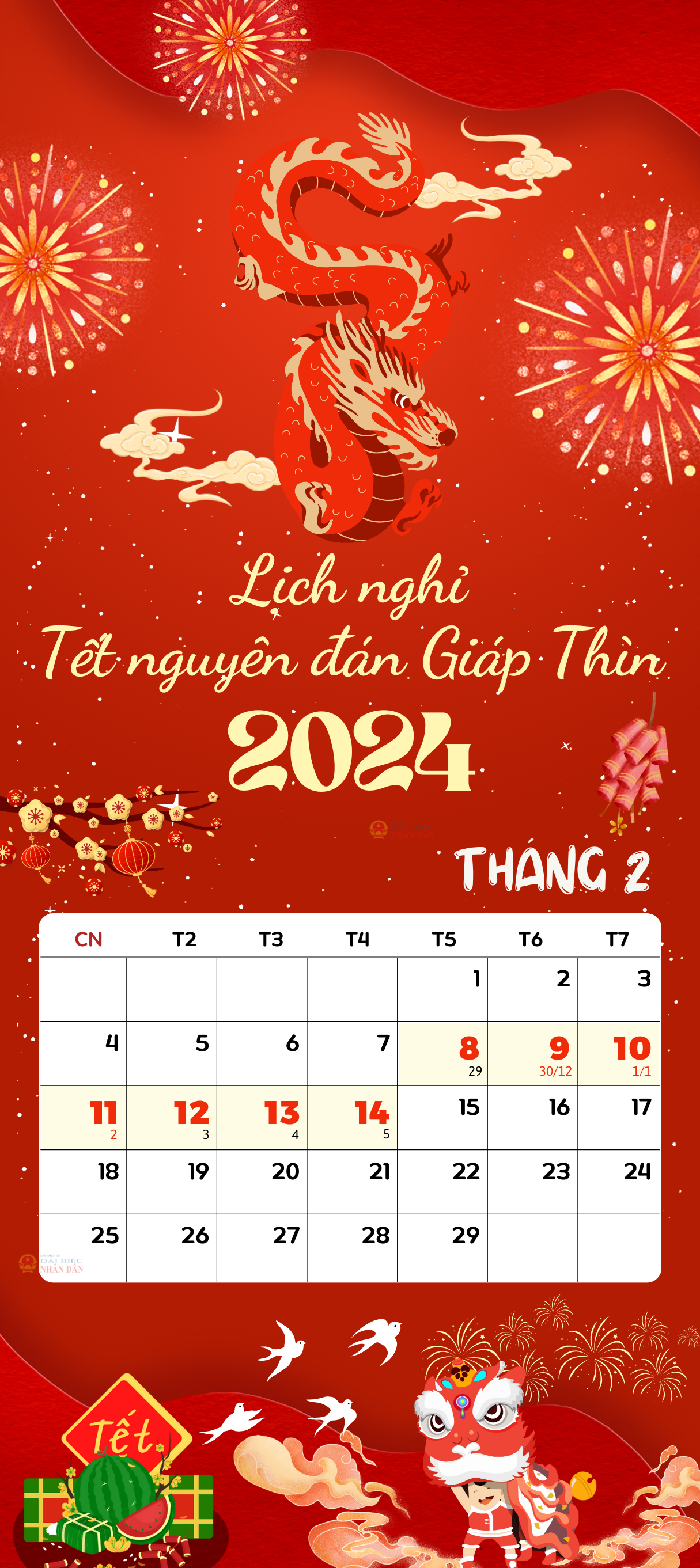 Lịch nghỉ Tết Nguyên đán Giáp Thìn 2024 -0