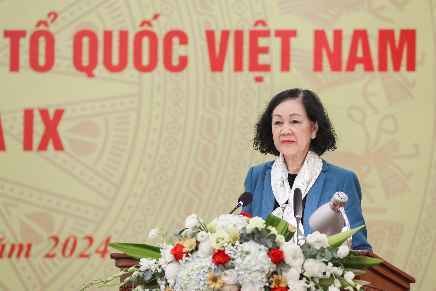 Thường trực Ban Bí thư Trương Thị Mai dự Hội nghị Ủy ban Trung ương MTTQ Việt Nam lần thứ 9 -0