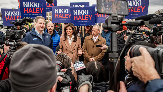 Chiến dịch tranh cử của bà Nikki Haley tại New Hampshire hôm 23.1. Ảnh: AFP/Getty Images