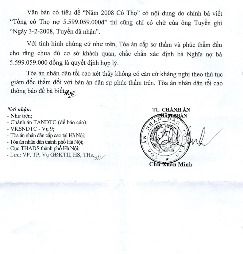 Toà án nhân dân tối cao trả lời đơn phản ánh của cử tri gửi Báo Đại biểu Nhân dân -1
