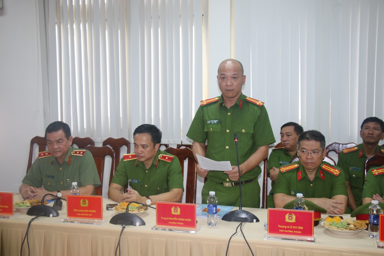 Trưởng phòng Cảnh sát Hình sự Công an TP. Hồ Chí Minh, Trung tá Nguyễn Thành Hưng phát biểu Trưởng Ban Tuyên giáo Trung ương Nguyễn Trọng Nghĩa thăm, chúc Tết tại Tiền Giang và TP. Hồ Chí Minh -0