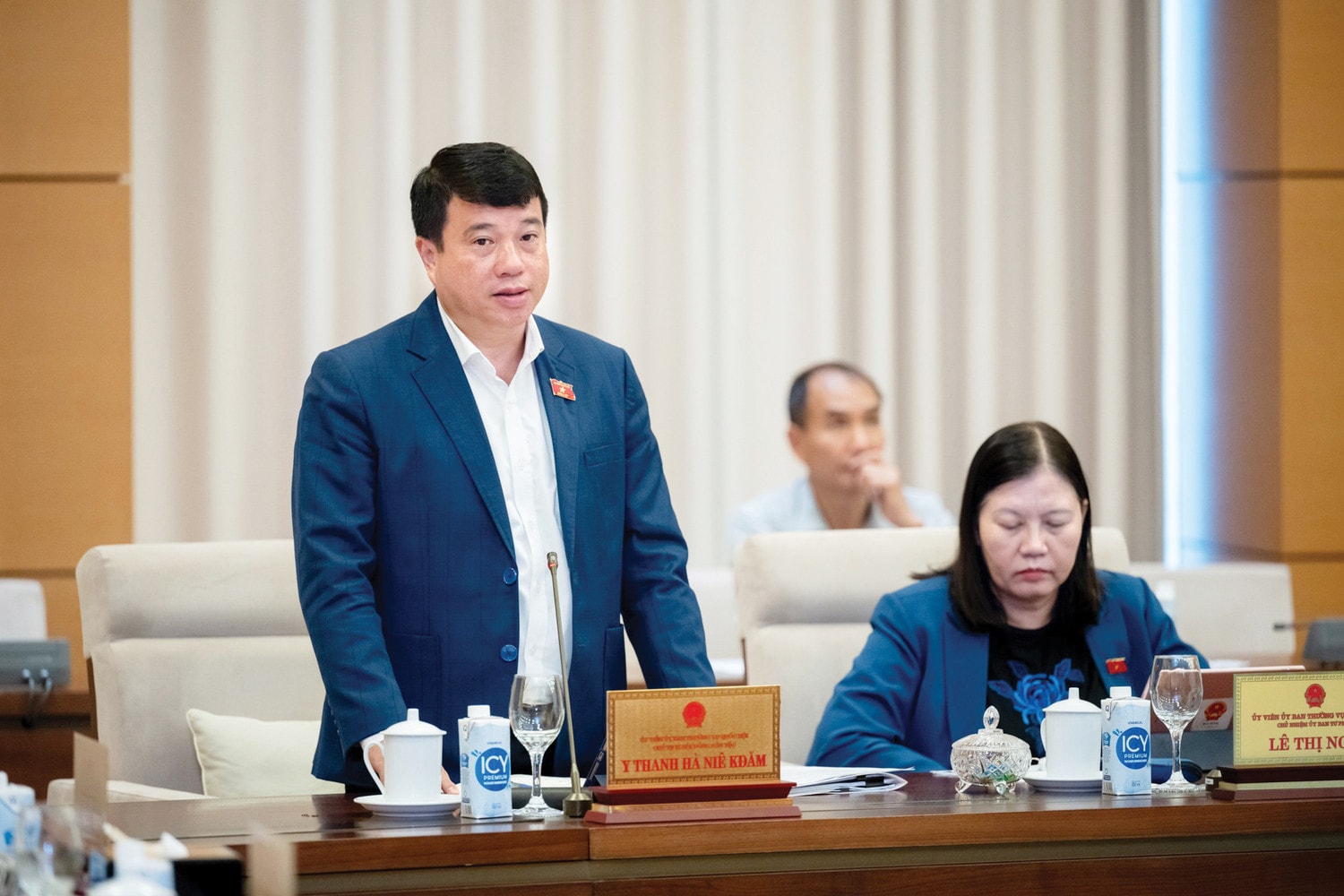 Chủ tịch Hội đồng Dân tộc Y Thanh Hà Niê Kđăm phát biểu