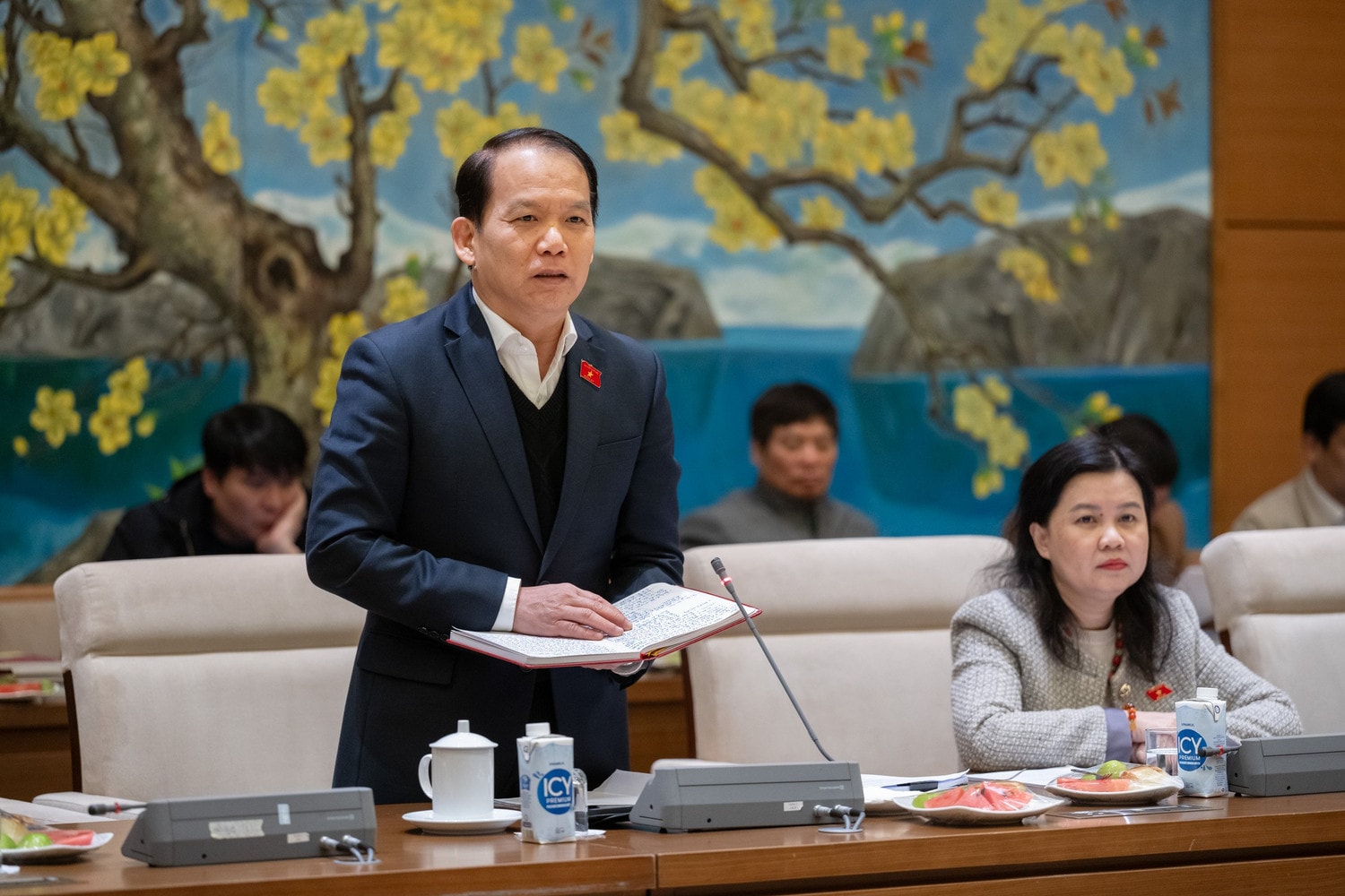 Chủ nhiệm Ủy ban Pháp luật Hoàng Thanh Tùng phát biểu tại cuộc làm việc