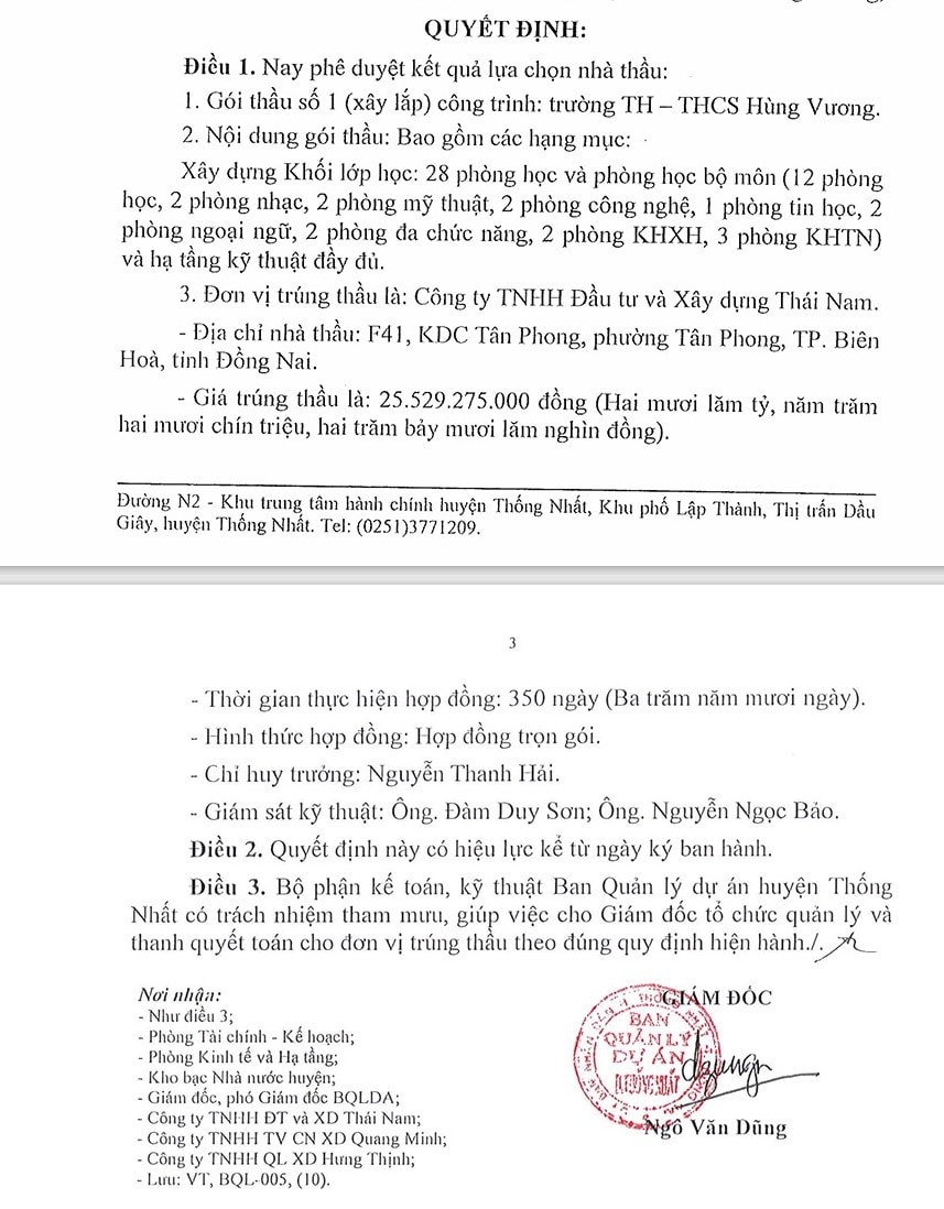 Đồng Nai: Xuất hiện nhà thầu “quen mặt” trúng thầu 100% các gói thầu tham dự -0
