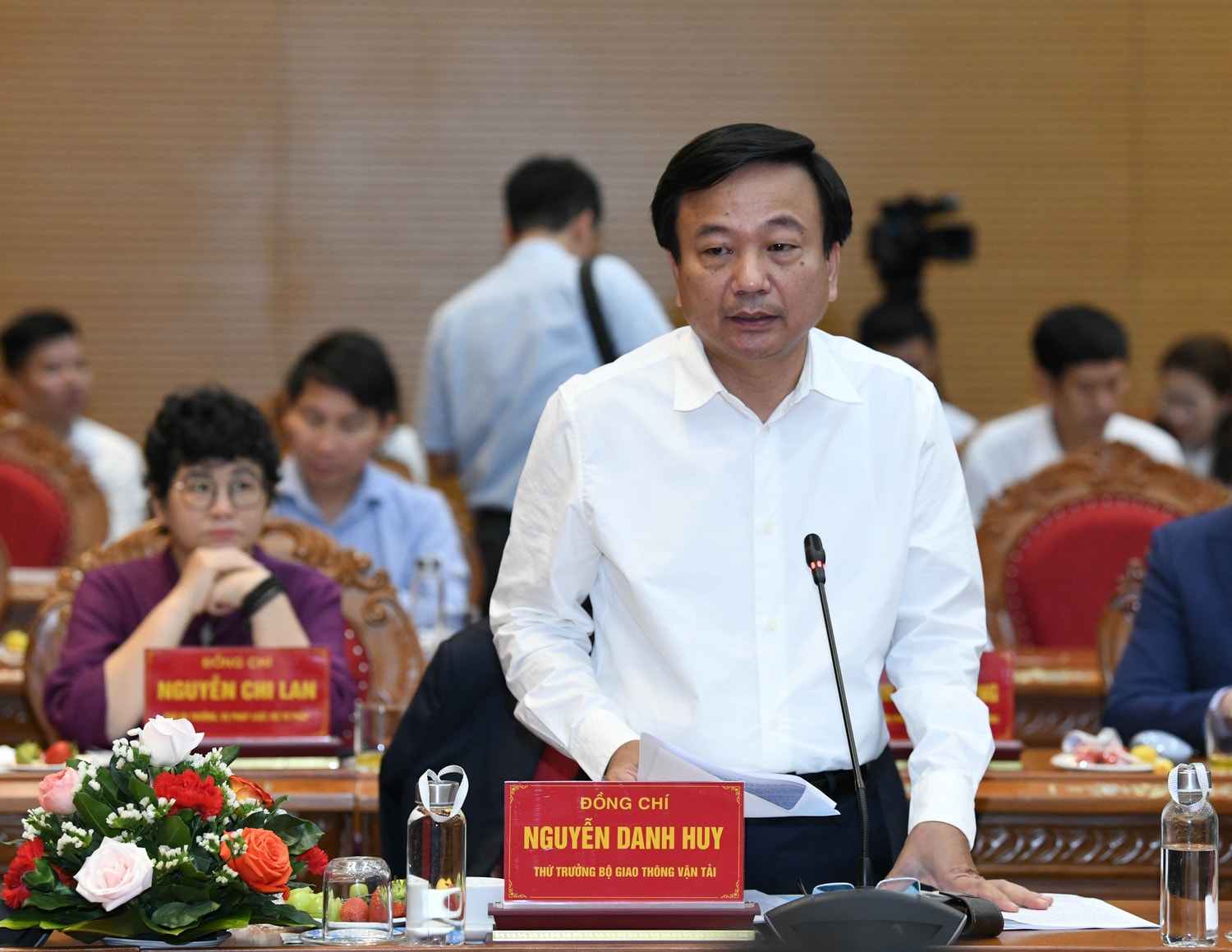 Thứ trưởng Bộ Giao thông vận tải Nguyễn Danh Huy phát biểu. Ảnh: Lâm Hiển Chủ tịch Quốc hội Vương Đình Huệ làm việc với Ban Thường vụ Tỉnh ủy Bình Định -0