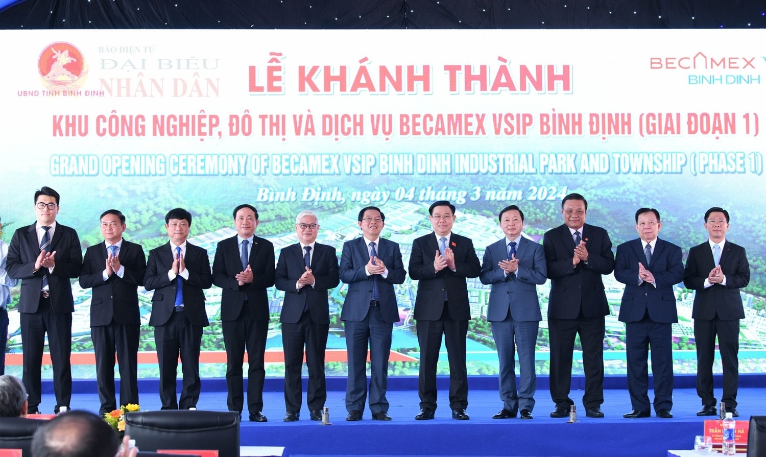 Chủ tịch Quốc hội Vương Đình Huệ dự lễ khánh thành Khu công nghiệp, đô thị và dịch vụ Becamex VSIP Bình Định -0