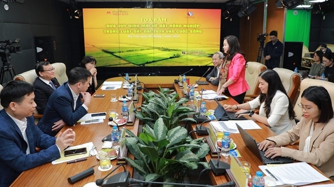 Tổng Biên tập Báo Đại biểu Nhân dân Phạm Thị Thanh Huyền phát biểu tại tọa đàm. Ảnh: Khánh Duy Thị trường hơn, hiện đại hơn, bảo vệ quyền và lợi ích của nông dân