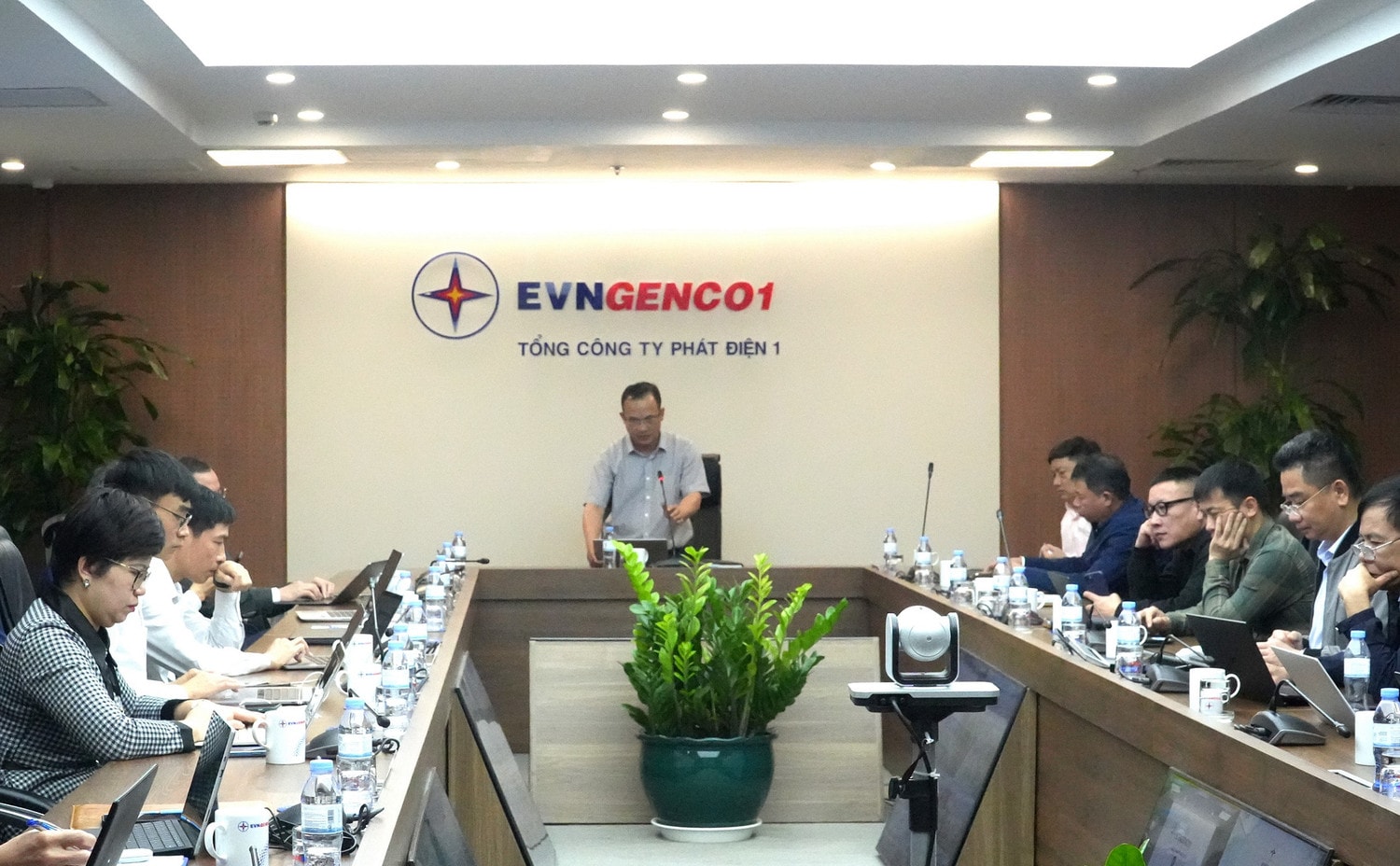 Hội nghị giao ban trực tuyến tháng 3 năm 2024 của EVNGENCO1. Ảnh: EVNGENCO1 Bảo đảm vận hành và duy trì khối lượng dự trữ -0