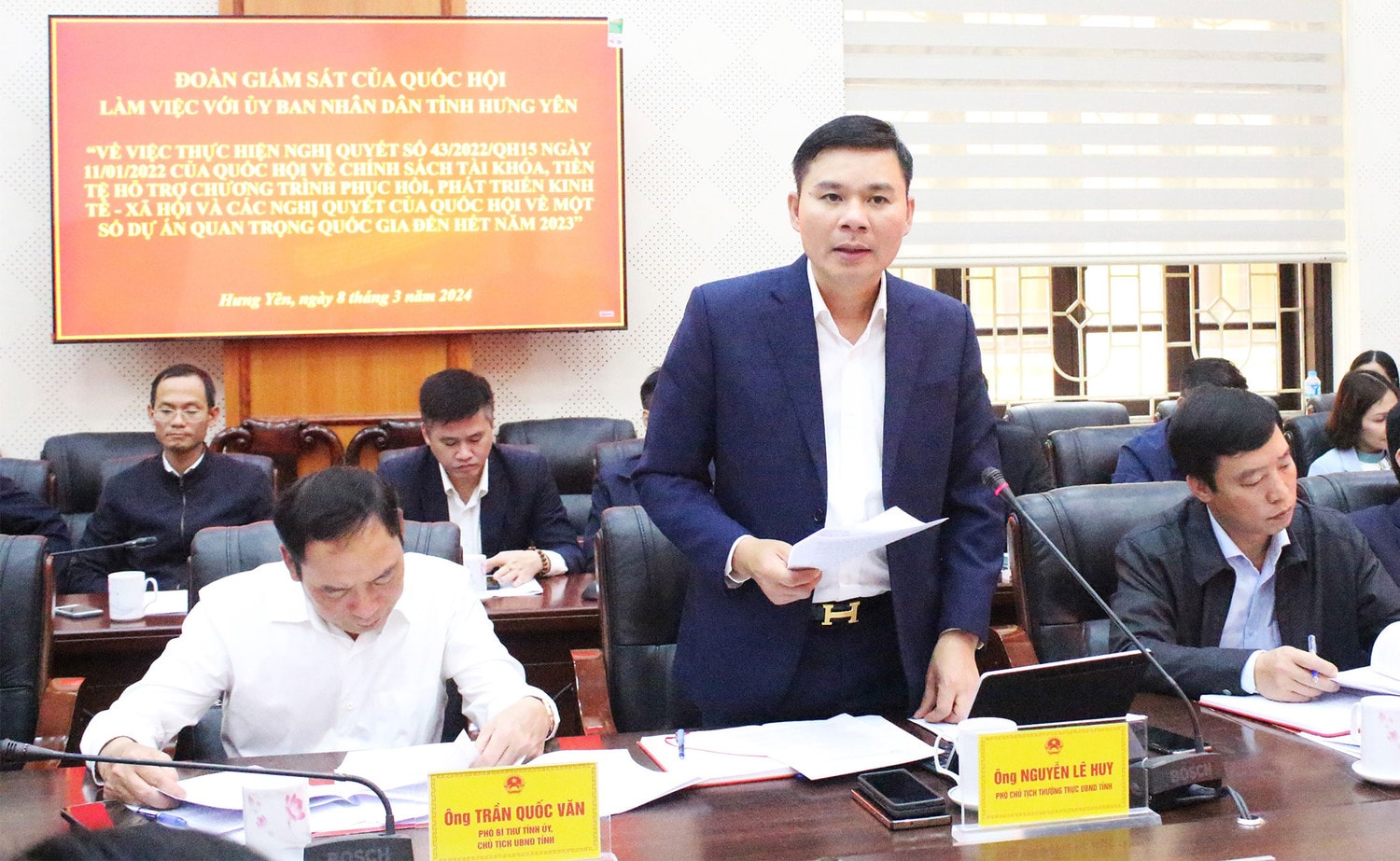 Đoàn giám sát của Quốc hội làm việc với UBND tỉnh Hưng Yên về thực hiện Nghị quyết số 43/2022/QH15 -0