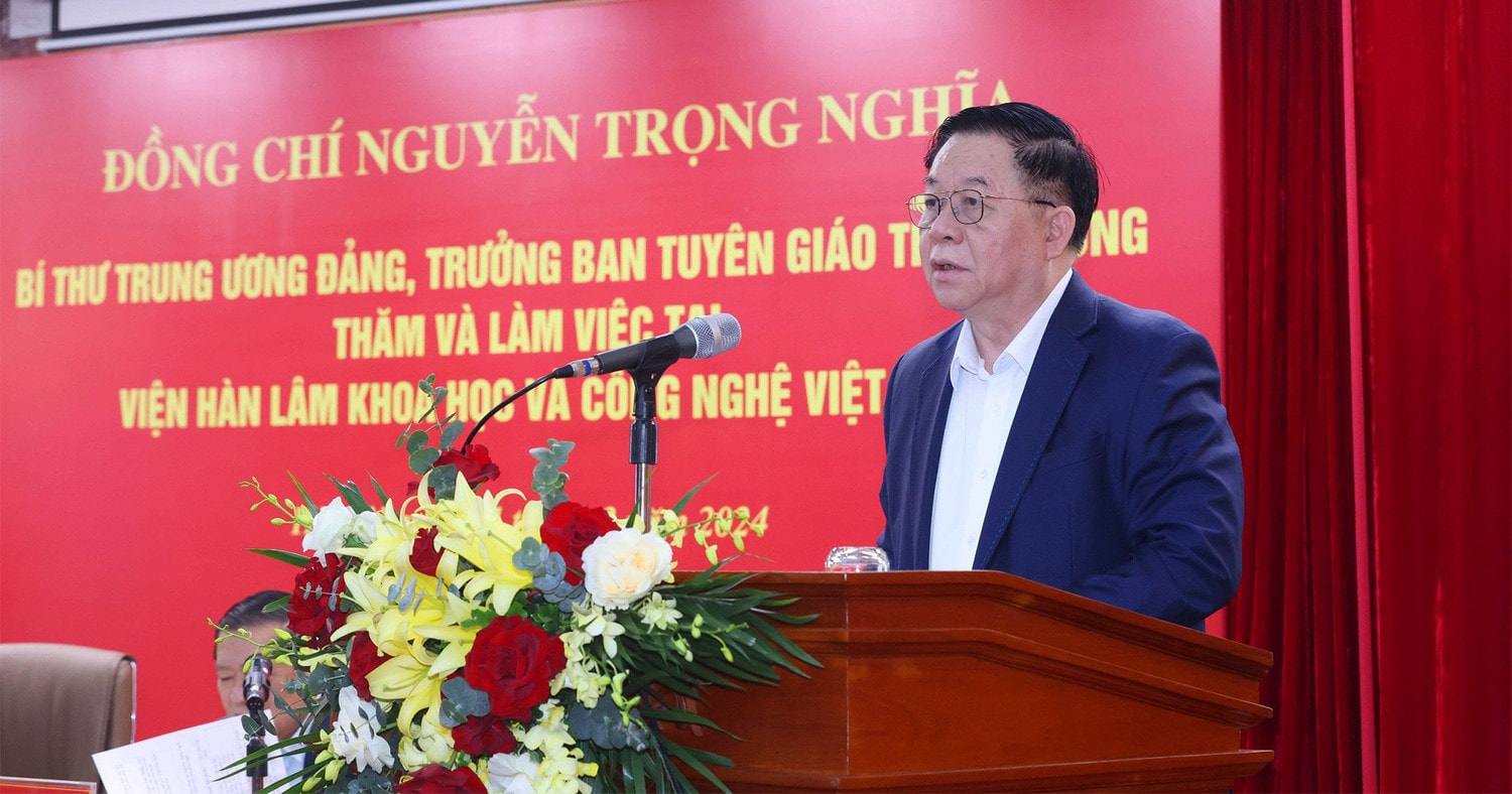 Trưởng Ban Tuyên giáo Trung ương Nguyễn Trọng Nghĩa làm việc với Viện Hàn lâm Khoa học và Công nghệ Việt Nam -0
