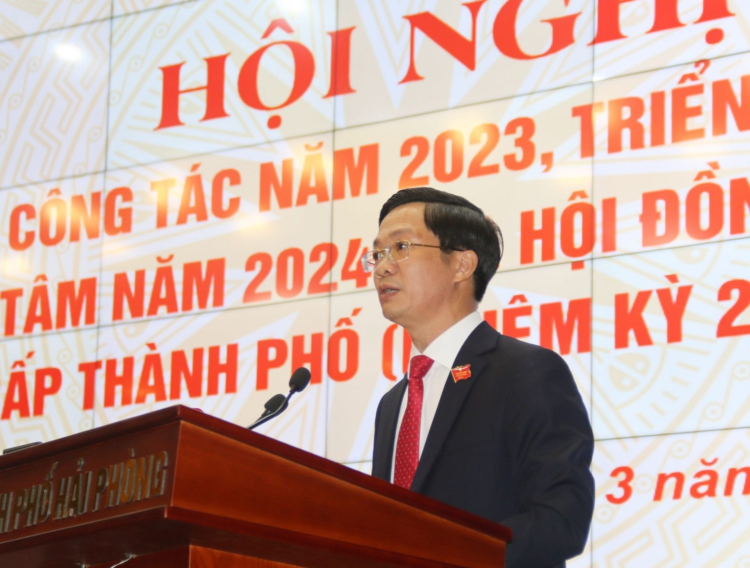 Chủ tịch HĐND thành phố Phạm Văn Lập phát biểu khai mạc hội nghị Trưởng Ban Công tác đại biểu Nguyễn Thị Thanh dự Hội nghị tổng kết và triển khai nhiệm vụ của HĐND các cấp TP Hải Phòng -0