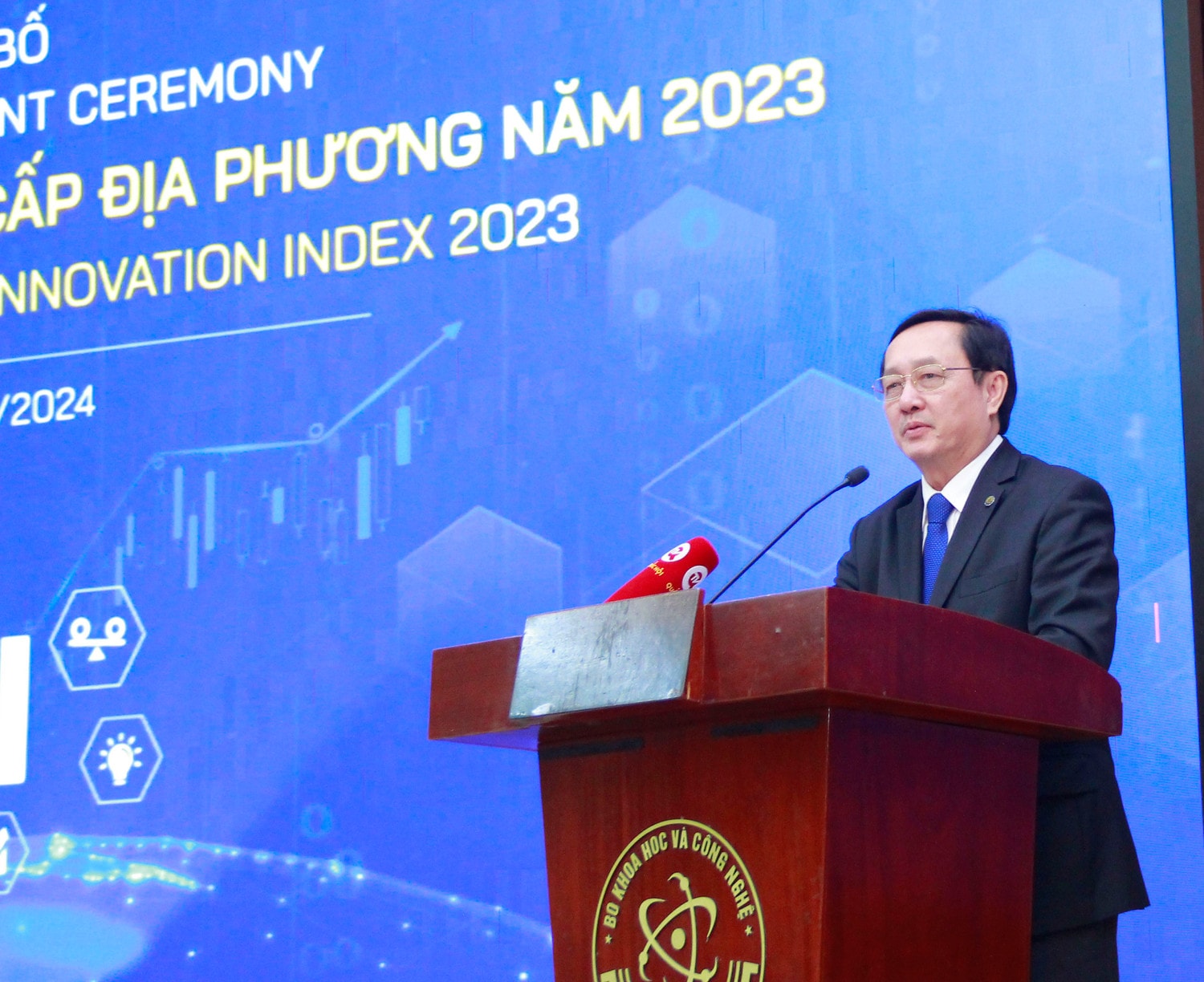 Bộ trưởng Bộ Khoa học và Công nghệ Huỳnh Thành Đạt phát biểu tại họp báo Công bố Bộ Chỉ số đổi mới sáng tạo cấp địa phương năm 2023 -0