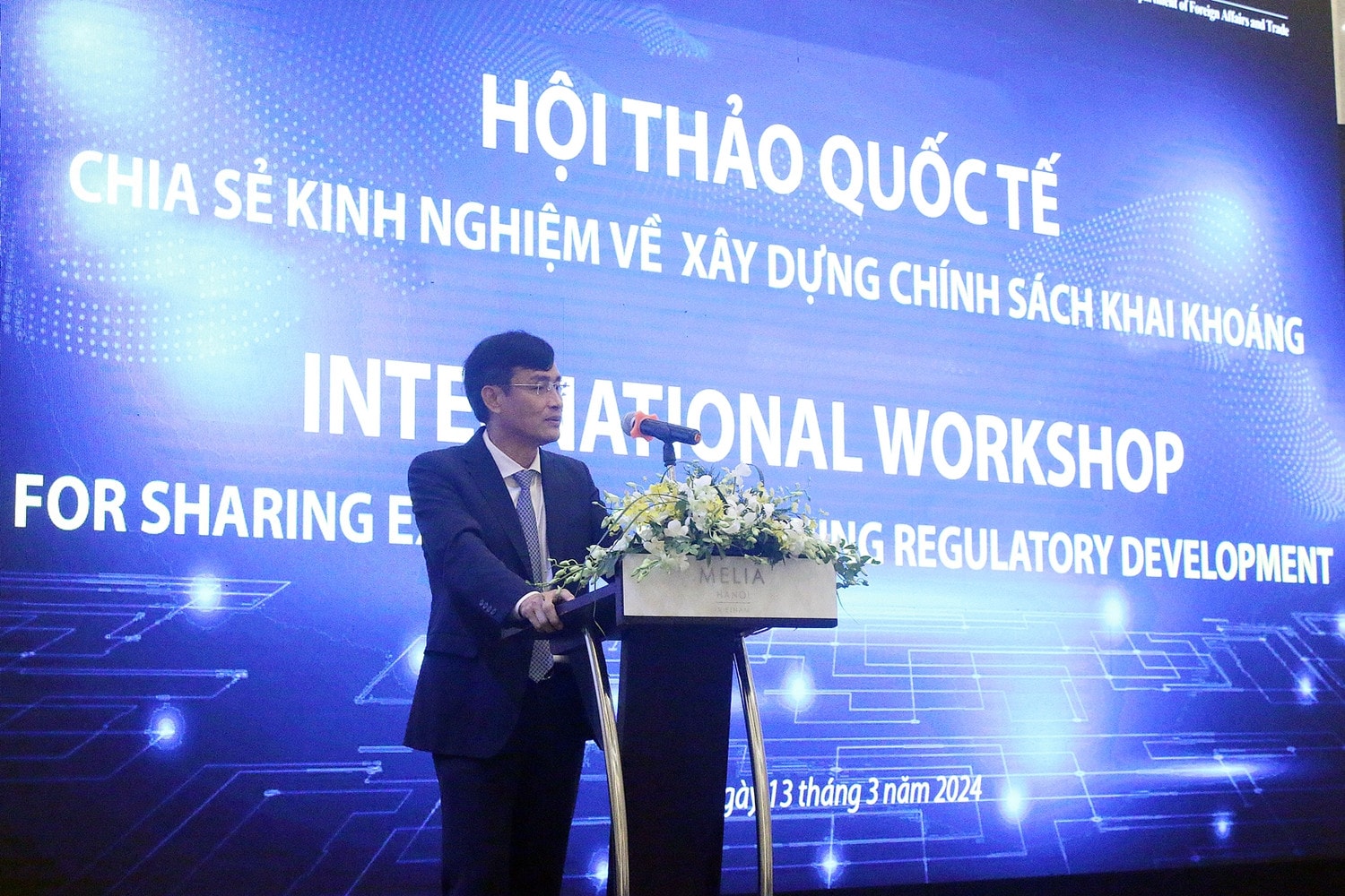 Thứ trưởng Bộ Tài nguyên và Môi trường Trần Quý Kiên phát biểu kết luận hội thảo Trao đổi kinh nghiệm quốc tế trong lĩnh vực địa chất, khoáng sản -0