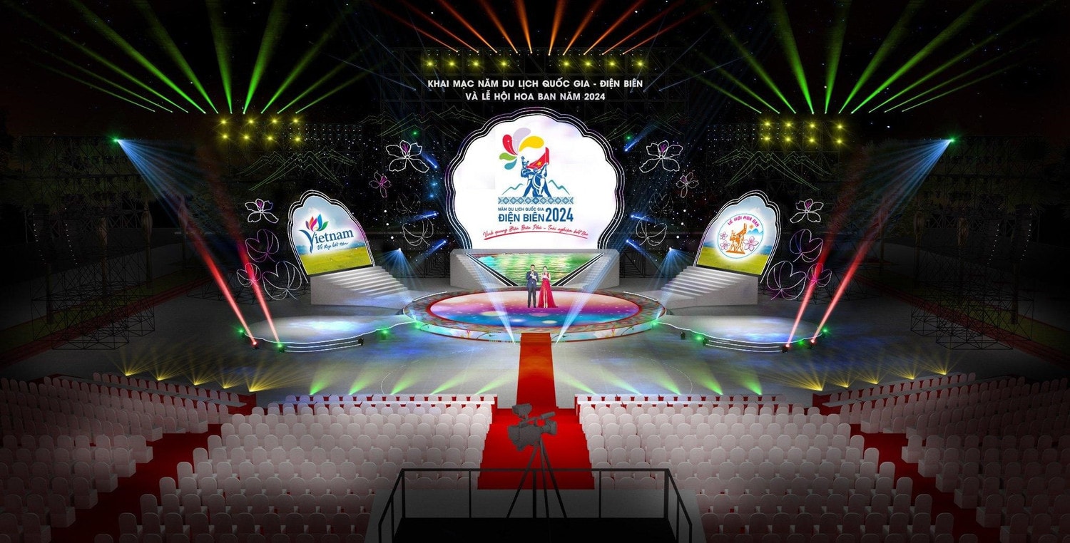 Trình diễn ánh sáng trong khai mạc Năm Du lịch Quốc gia - Điện Biên 2024 -0