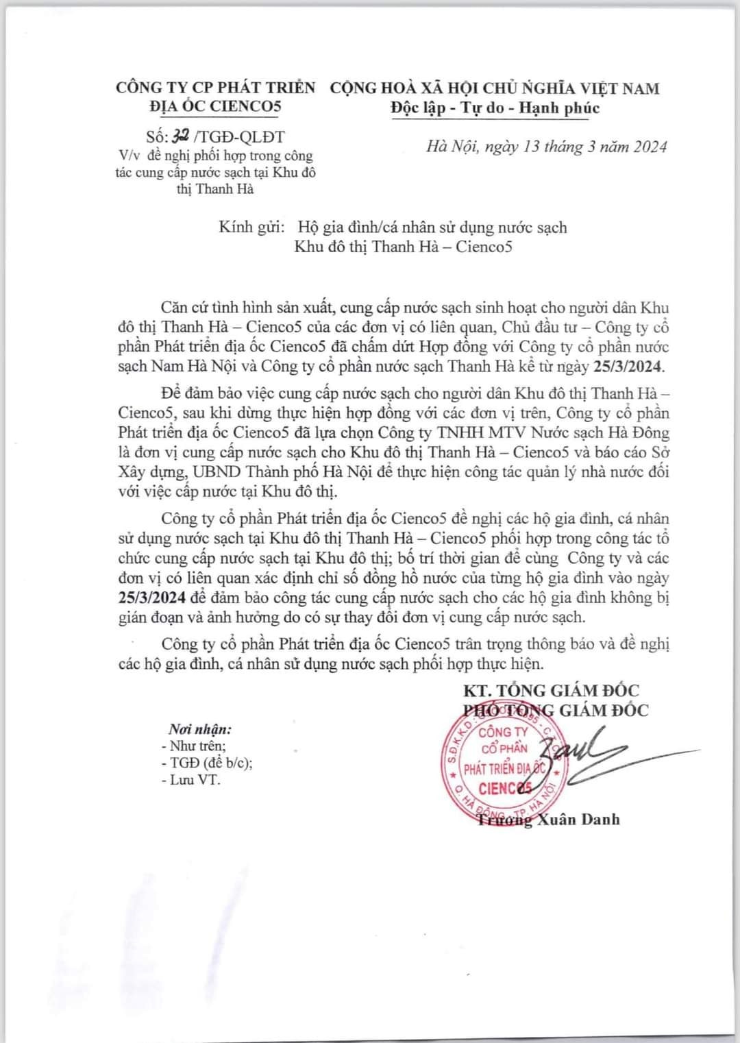 Thanh Oai (Hà Nội): Hàng nghìn cư dân KĐT Thanh Hà sắp được cung cấp nước sạch -0