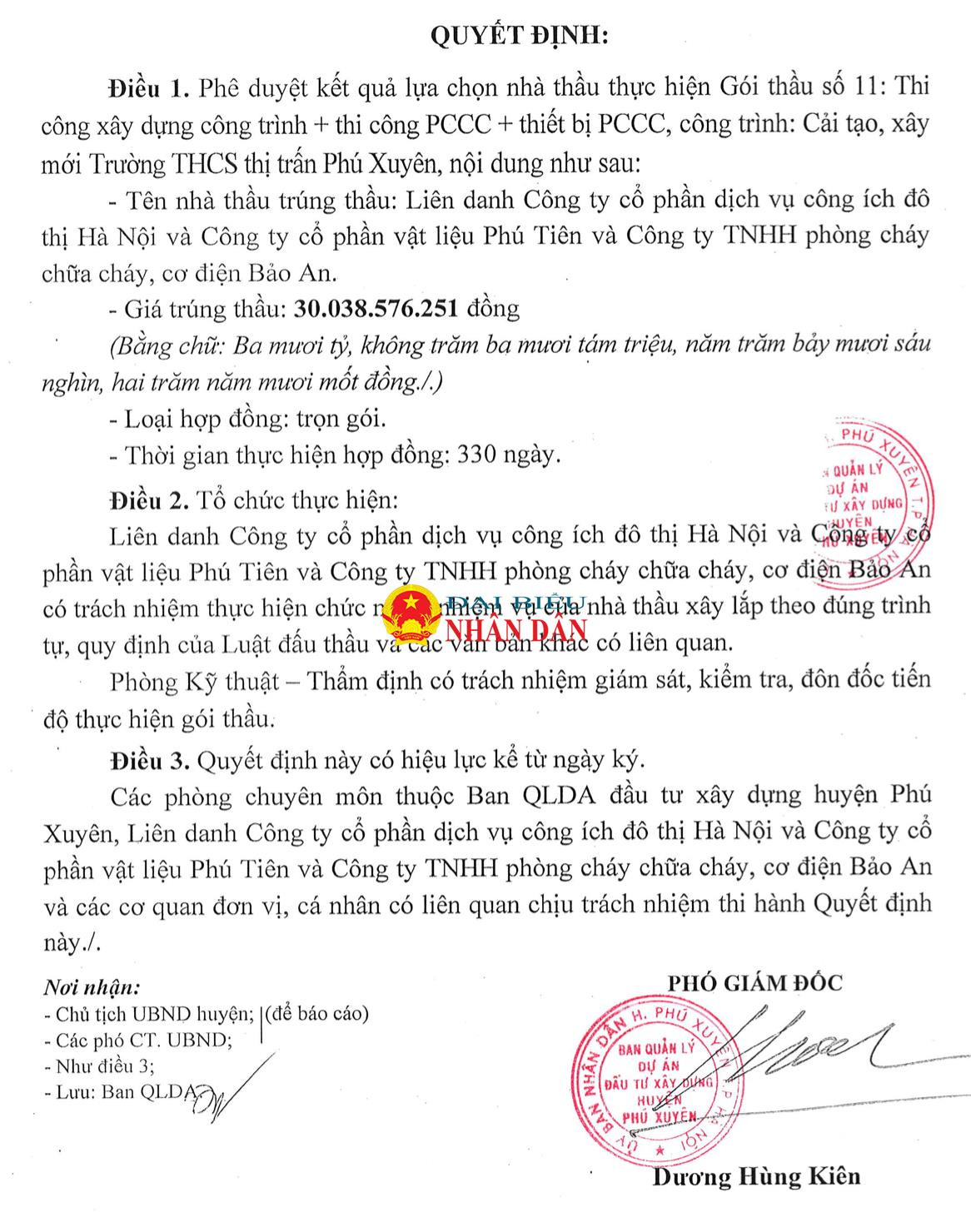 Huyện Phú Xuyên (Hà Nội): “Công ty mẹ” cấm thầu, 