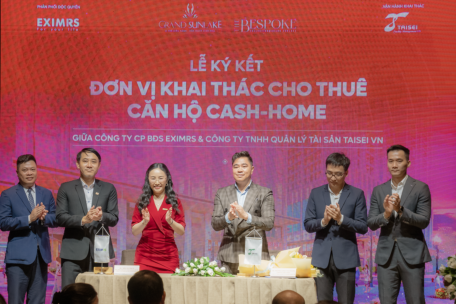 Lễ ký hợp tác giữa EximRS và đơn vị khai thác cho thuê căn hộ Cash-Home Công ty TNHH Quản lý Tài sản Taisei VN
