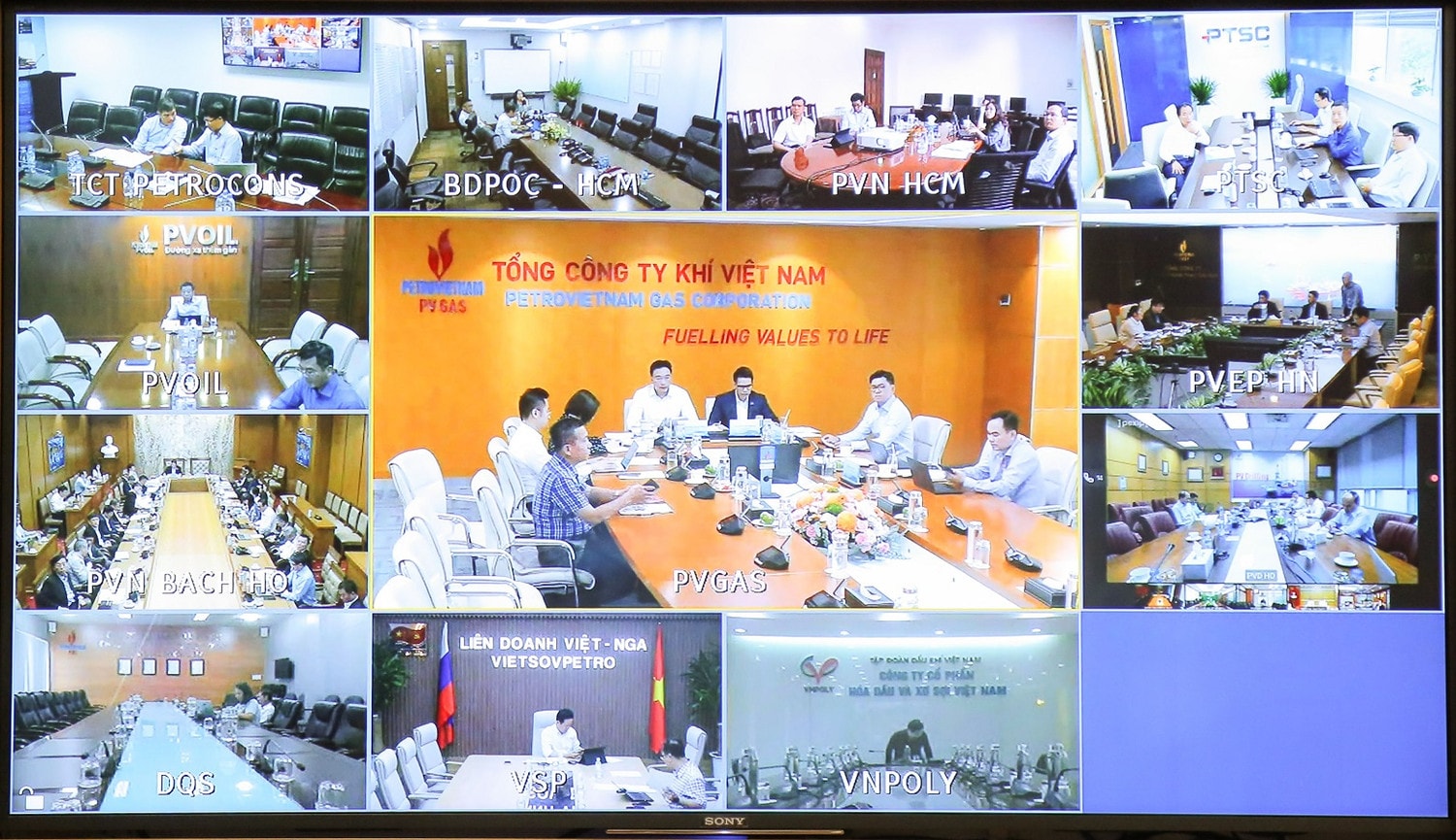 Các điểm cầu trực tuyến. Ảnh: PVN Petrovietnam giữ đà tăng trưởng ấn tượng -0