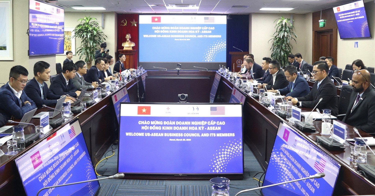 Chủ tịch HĐTV EVN làm việc với đoàn doanh nghiệp Hội đồng kinh doanh Hoa Kỳ ASEAN -0