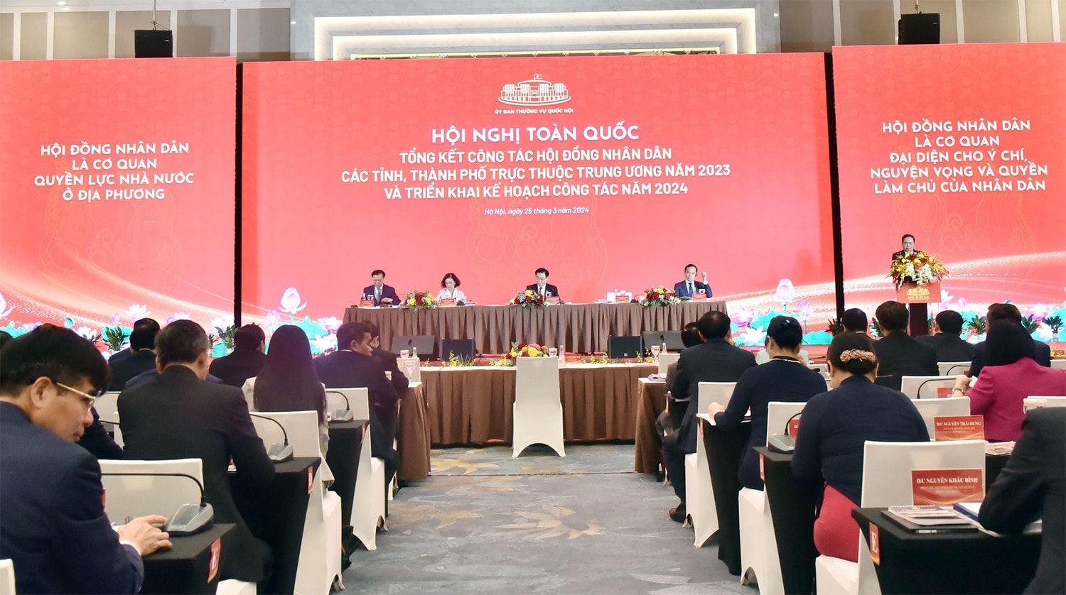 Ủy viên Bộ Chính trị, Phó Chủ tịch Thường trực Quốc hội Trần Thanh Mẫn đã có bài phát biểu khai mạc Hội nghị. Ảnh: Hồ Long