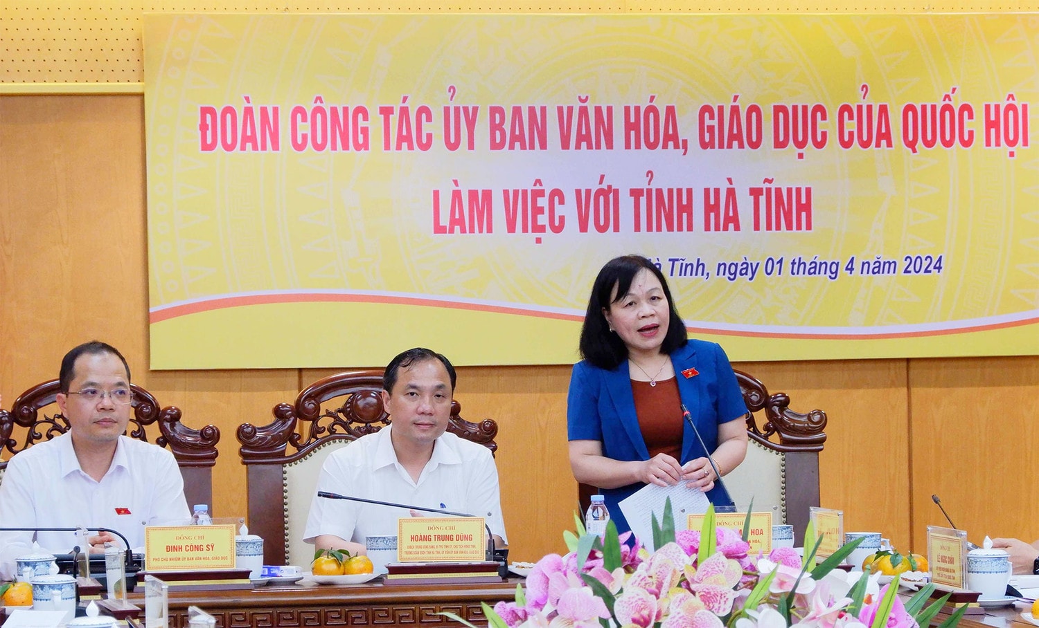 Đoàn khảo sát của Ủy ban Văn hóa, Giáo dục làm việc với Sở Giáo dục và Đào tạo Hà Tĩnh -0